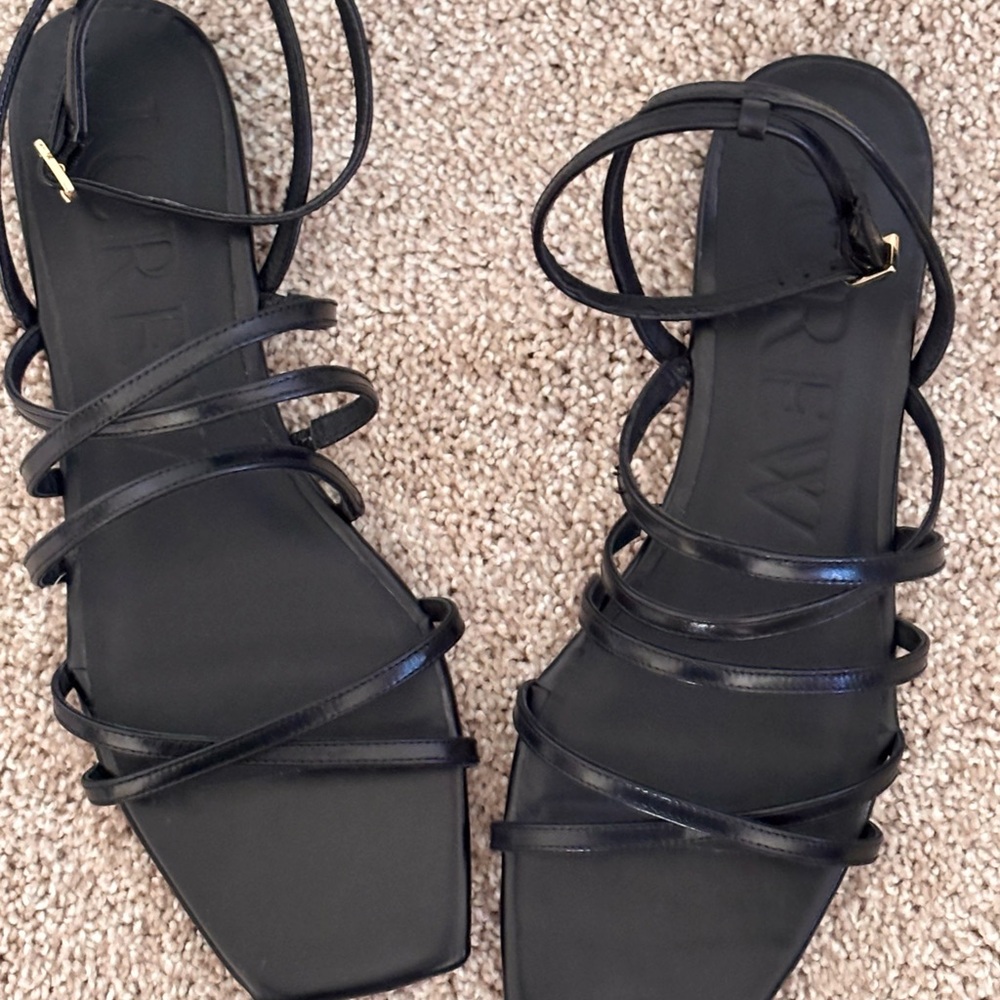 J. Crew Black Multi-Strap Ankle Sandals - Picture 7 of 11